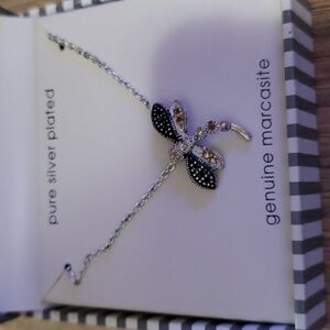 Dragonfly marcasite necklace